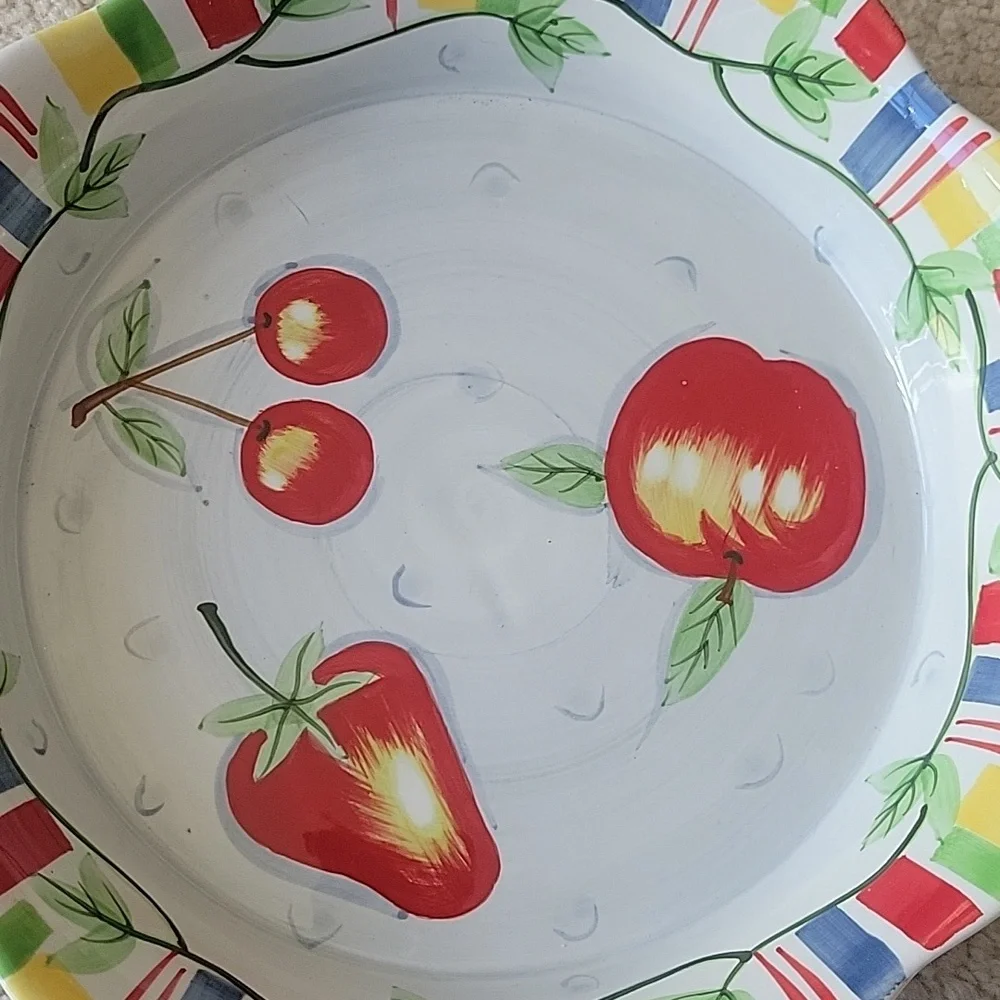 Style Eyes Fruit Stripe Pie Pan Dish